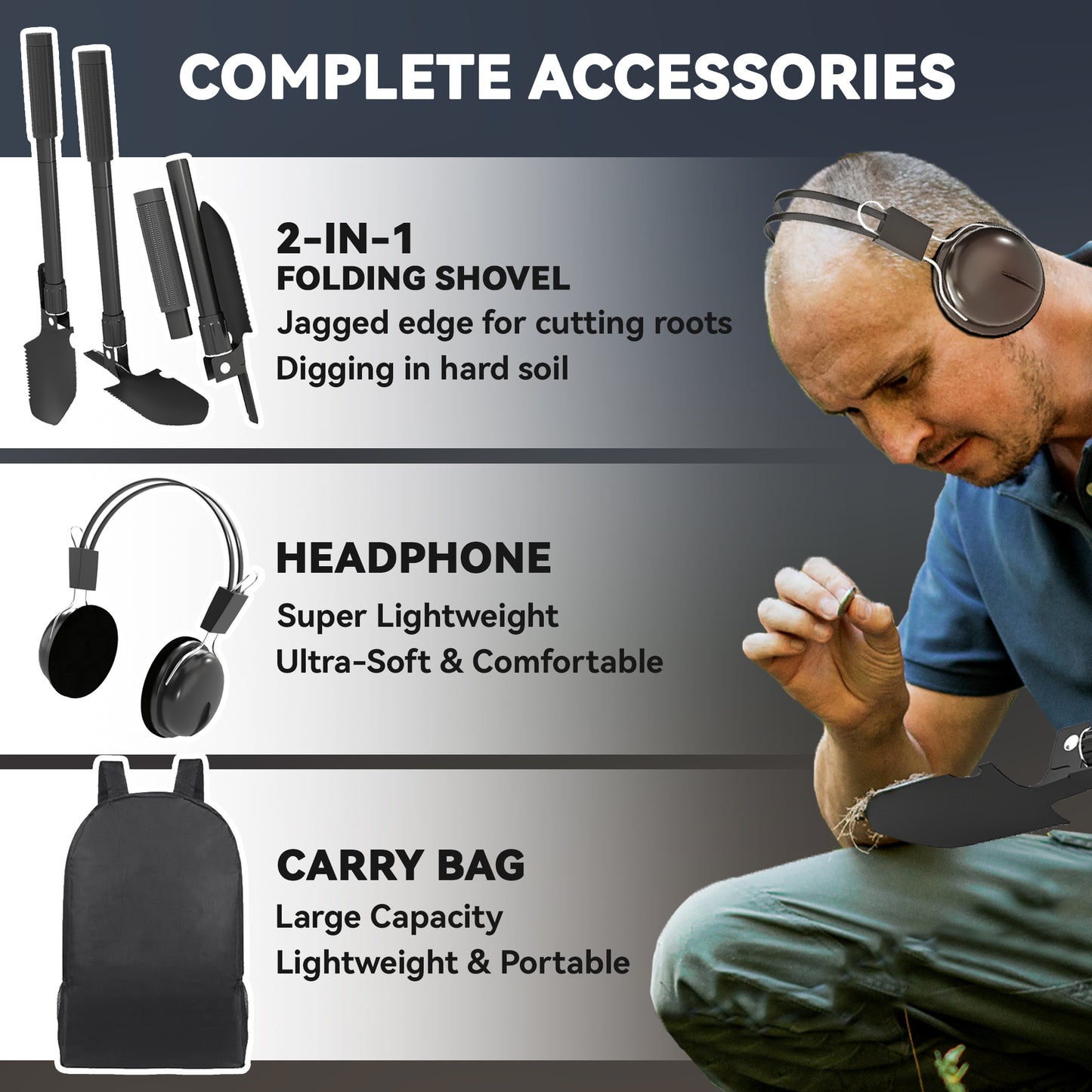 Outsunny Metal Detector for Adults & Beginners, High Accuracy, IP68 Waterproof Coil, 5 Modes, LCD Display