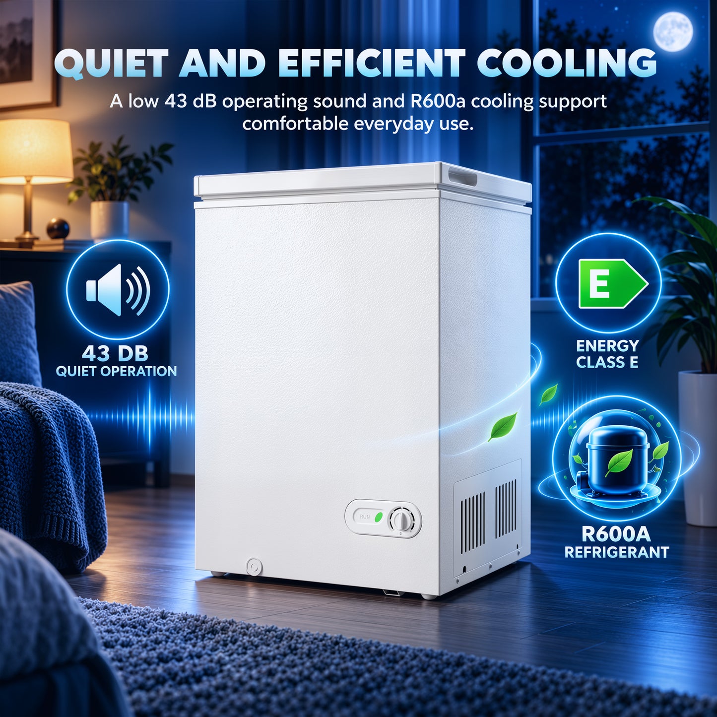 HOMCOM 91L Freestanding Chest Freezer with Removable Storage Basket, Chest Freezer with Mechanical Temperature Control, White