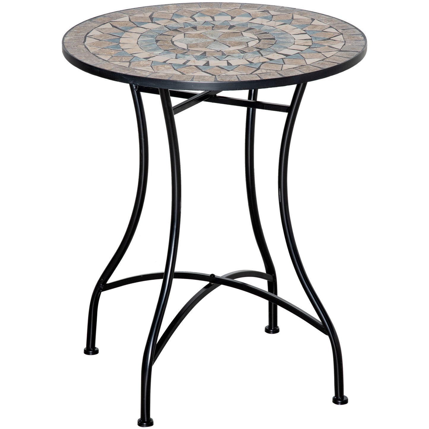 Outsunny Ø60cm Mosaic Outdoor Patio Table - Green