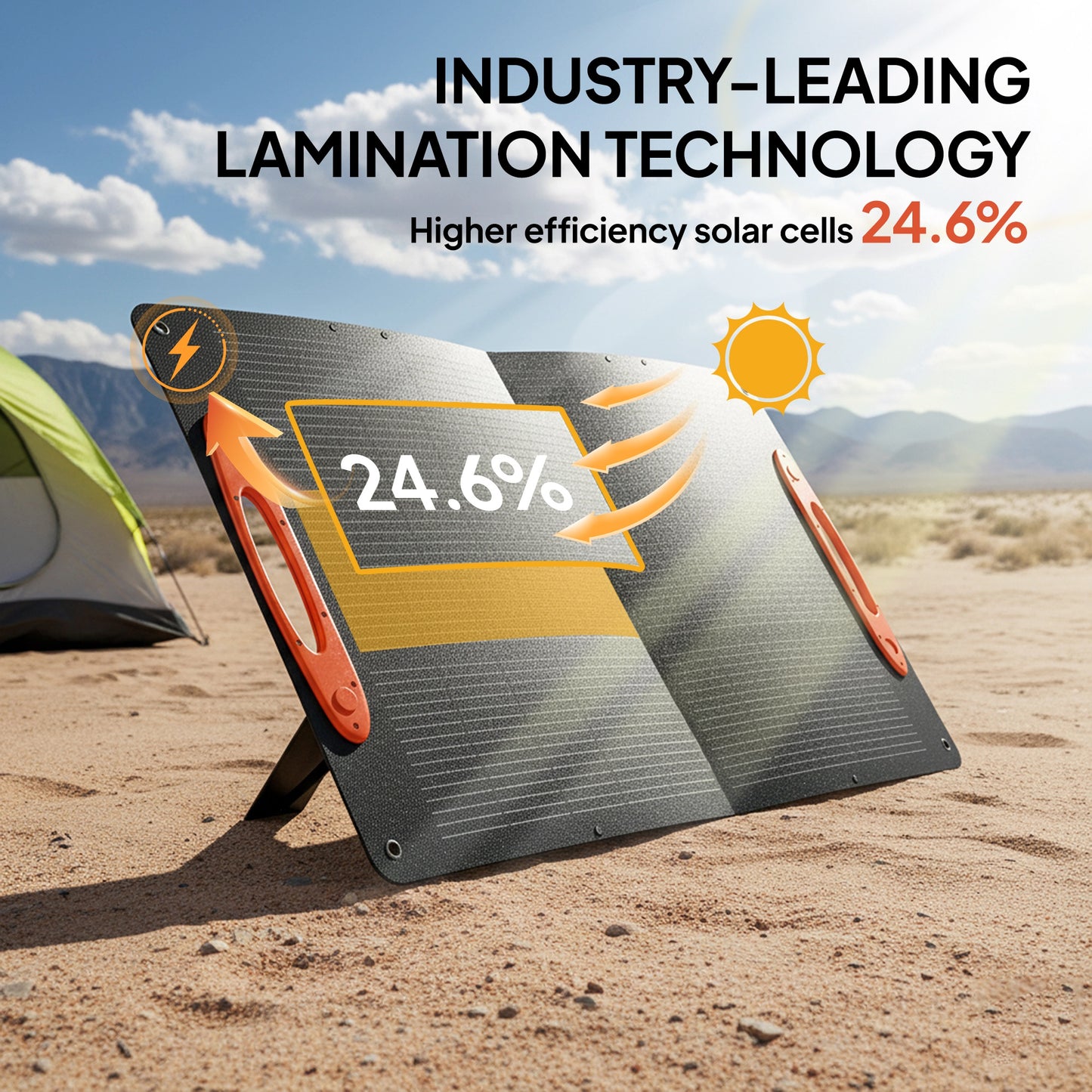 HOMCOM Portable Foldable Solar Panel 100W Waterproof