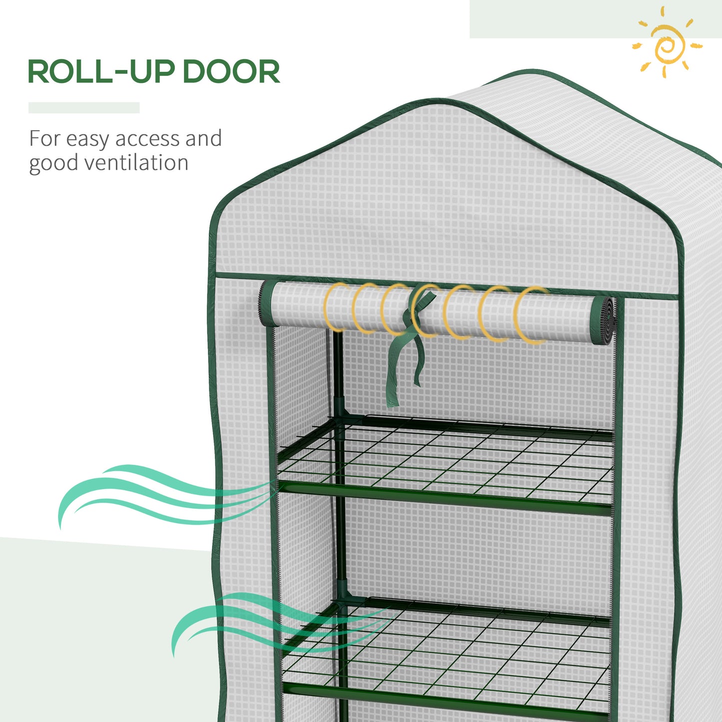 Outsunny Three-Tier Mini Greenhouse - White