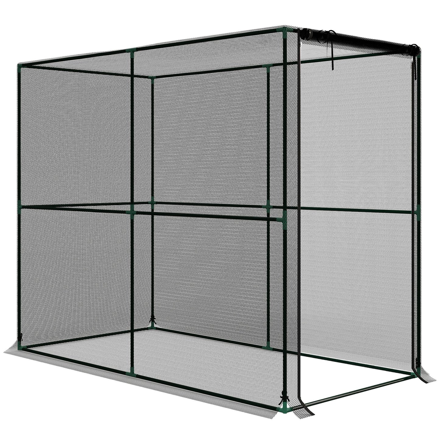 Outsunny Fruit Cage Bird Netting, Brassica Cage Plant Protection Tent with Zipped Door, Anti Bird, Insects, Small Animals, Black