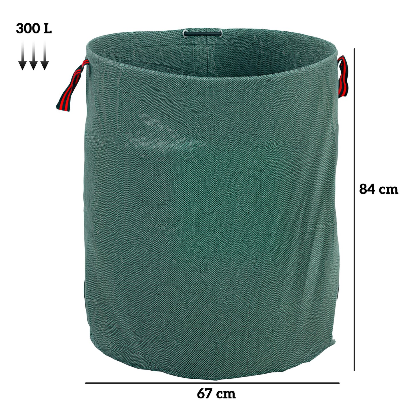 Outsunny Garden Waste Bags, 300L, Set of 3, Heavy Duty, Foldable, Reusable Sacks with Handles, Green