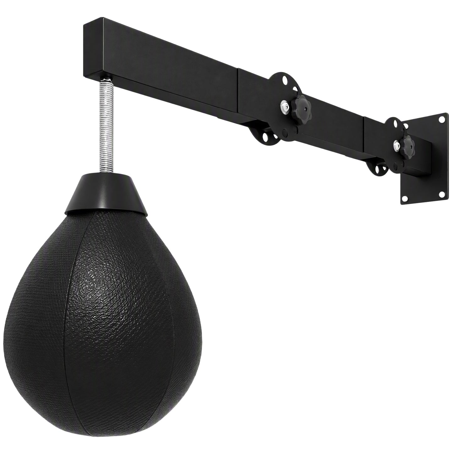 SPORTNOW Wall Mount Speed Bag, Height Adjustable Boxing Speed Bag with Manual Air Pump and Wrenches, Home Gym Workout Equipment