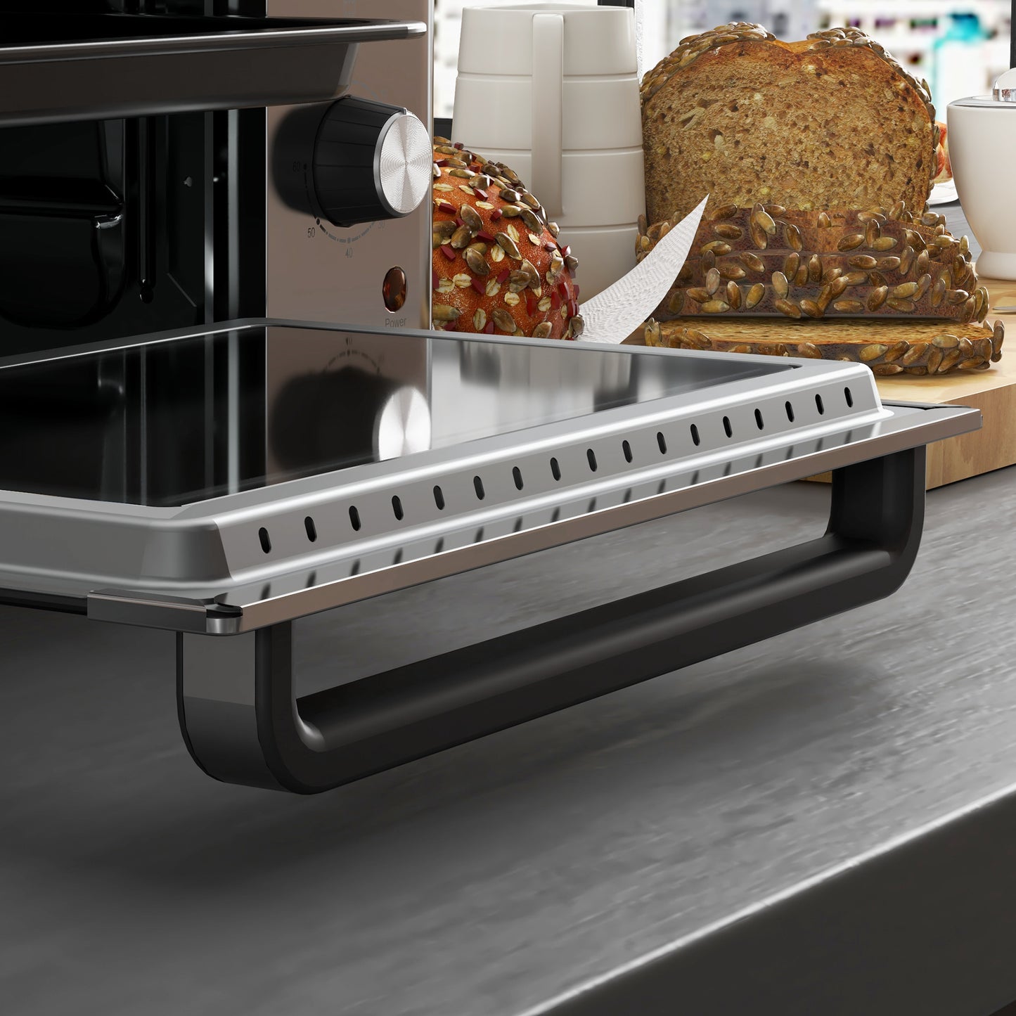 HOMCOM 30L 60-230°C Mini Electric Oven, with Accessories - Silver Tone