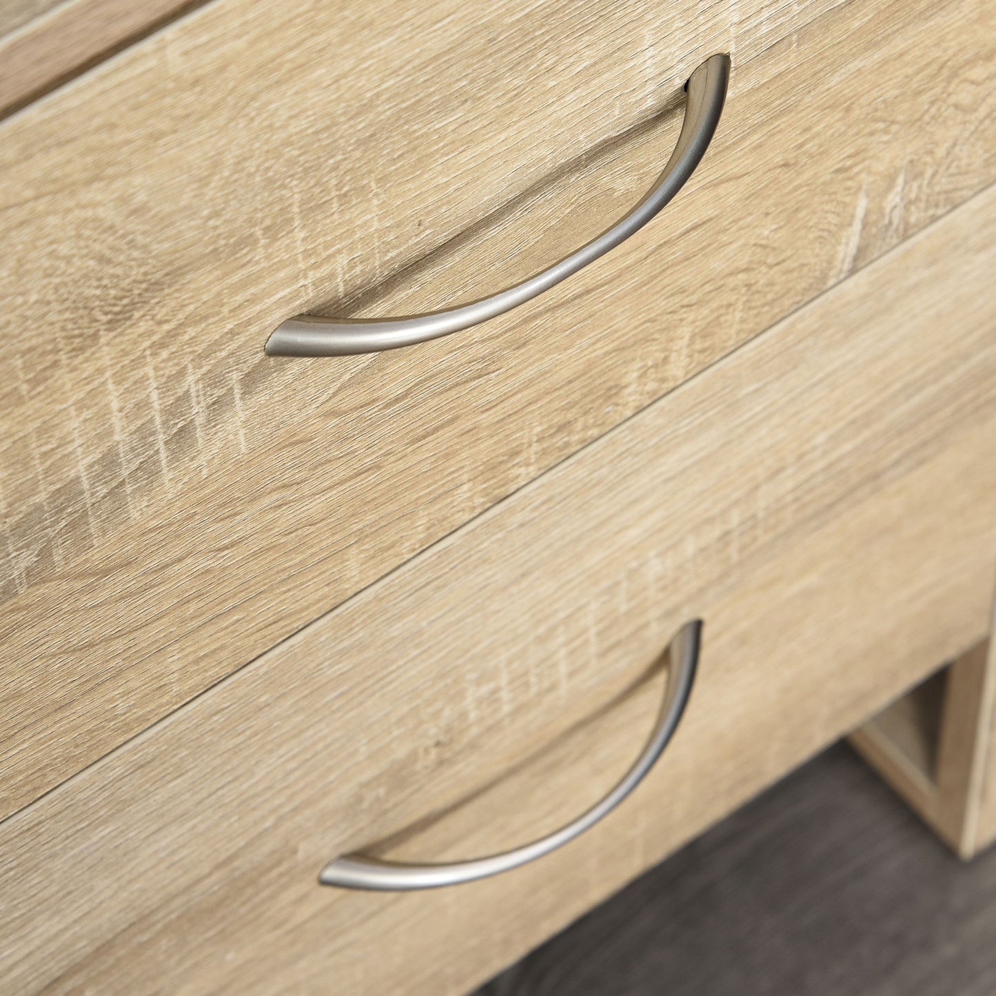 HOMCOM Particle Board 2-Drawer Bedside Table White