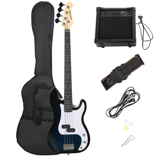 SPORTNOW 4 String Full Size Electric Bass Guitar for Beginners