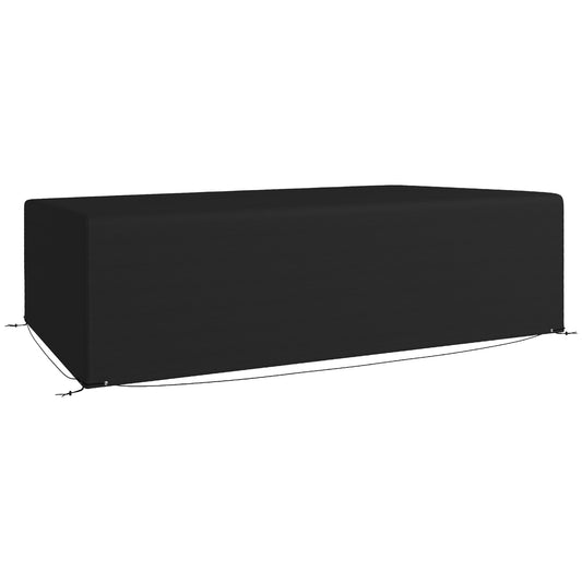 Outsunny Garden Furniture Cover, Waterproof, Anti-UV 600D Heavy Duty Oxford Fabric for Rectangular Sofa Table Set, 245x165x66cm, Black