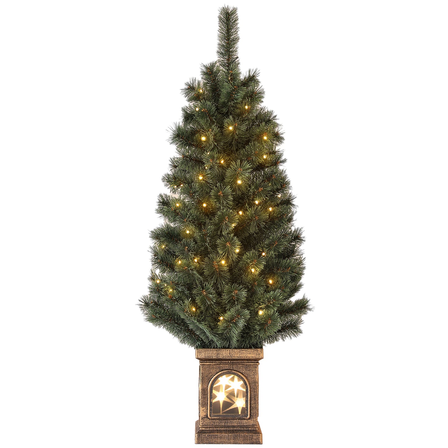 HOMCOM 4ft Artificial Christmas Tree with 80 Warm White LED Lights