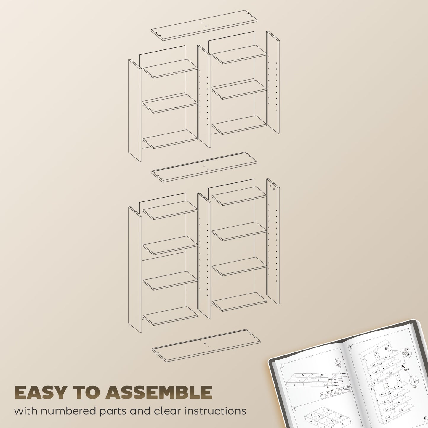 HOMCOM 640 CD/360 DVD/430 Blu-ray Storage Unit - White