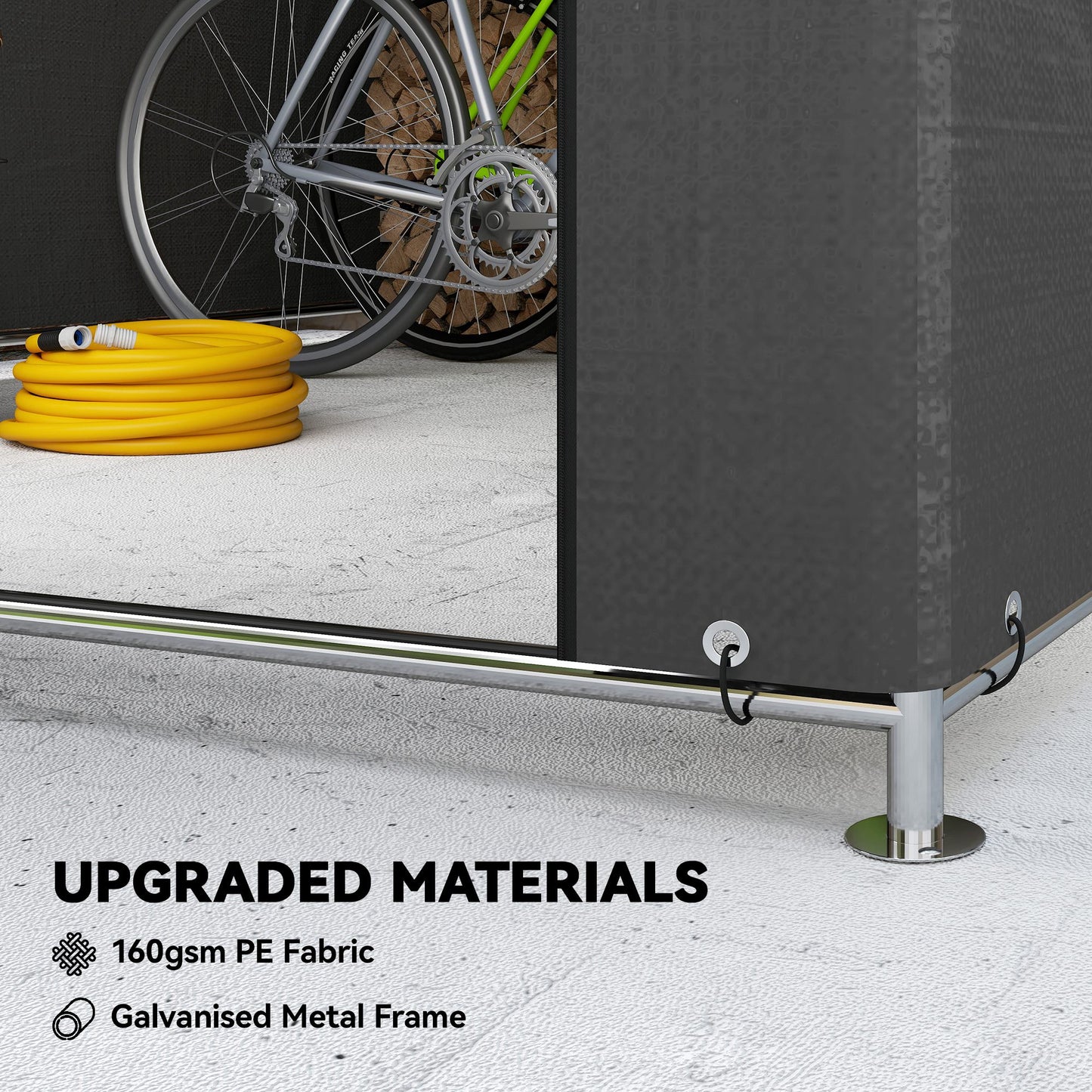 Outsunny Portable Garden Storage Shed Metal Frame Dark Grey