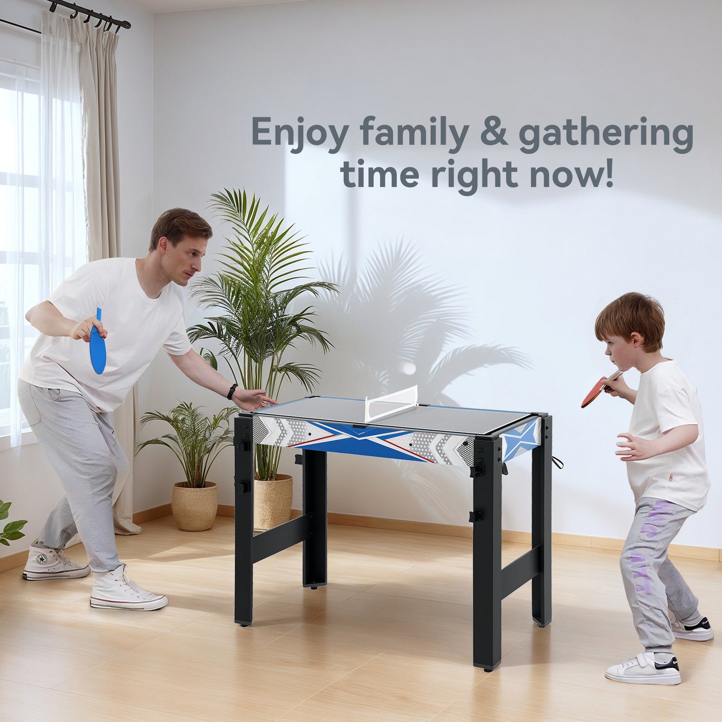 SPORTNOW 5 in 1 Combo Games Table for Kids: Mini Pool, Table Tennis, Hockey, Basketball & Bow and Arrow