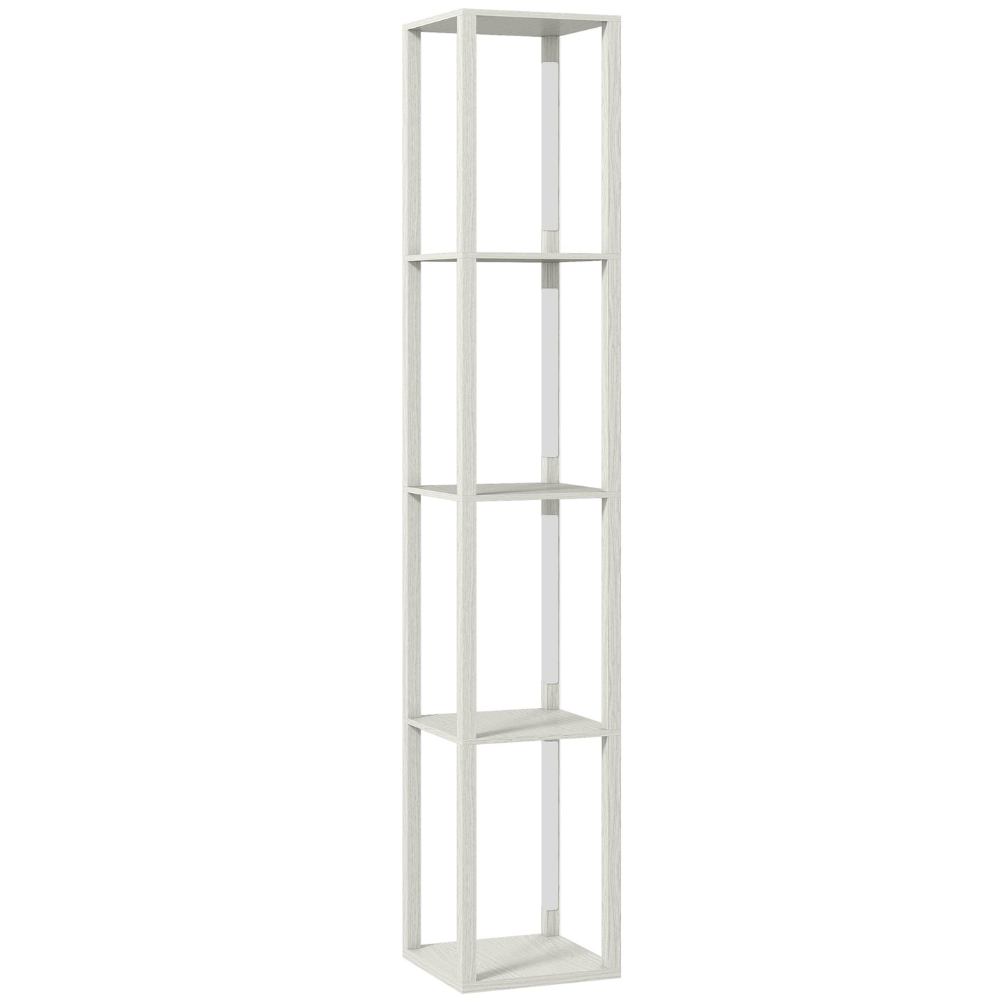 HOMCOM Floor Lamp with Shelves and 3 Brightness Levels - Oak