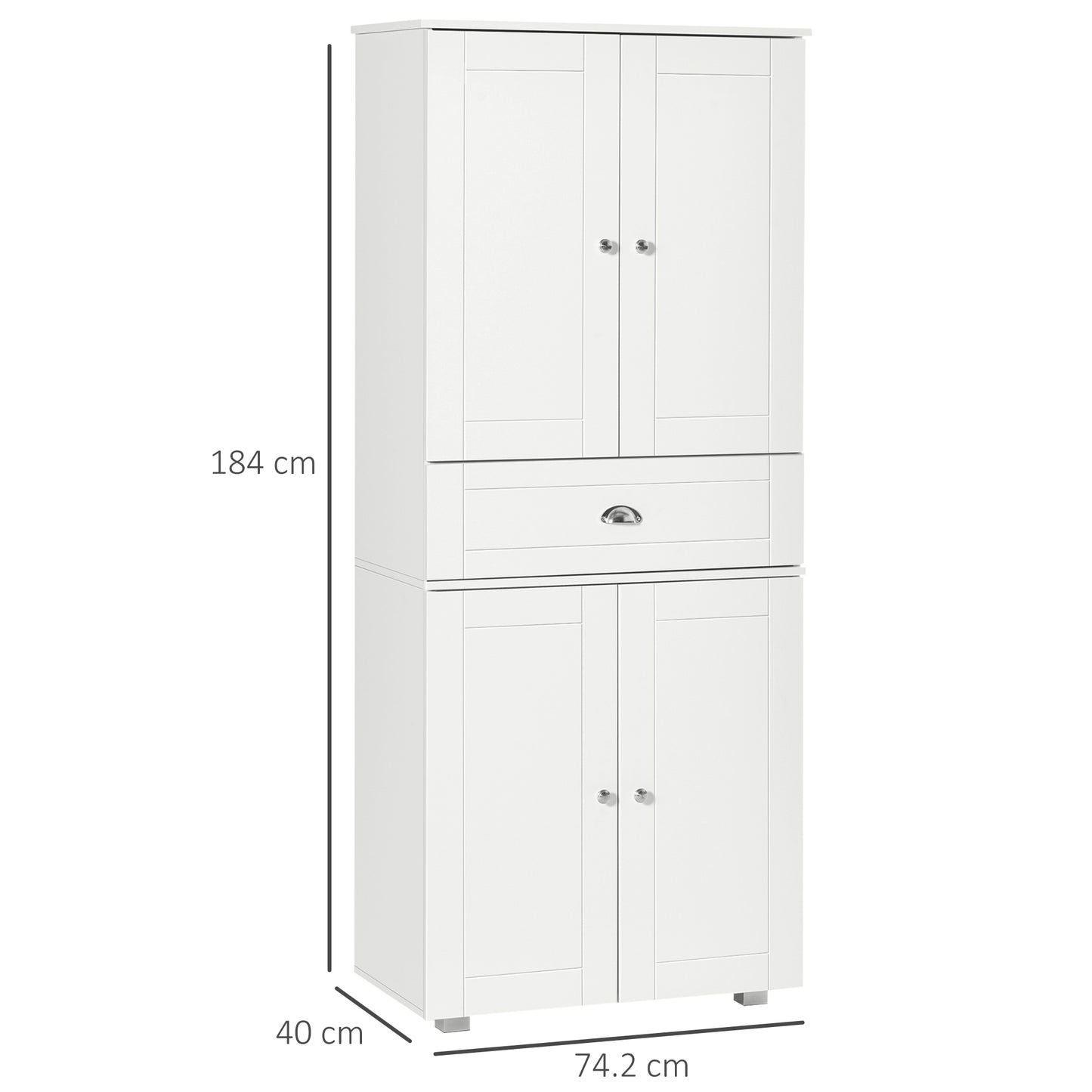 HOMCOM Modern Kitchen Pantry Cupboard Kitchen Storage Cabinet w/ Drawer and Shelves