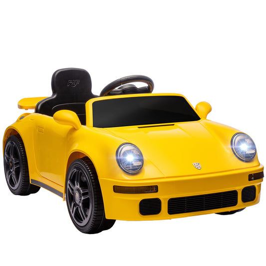 AIYAPLAY Licensed RUF CTR 2017 Electric Car for Kids, with Remote Control, Soft Start, MP3 Player, LED Lights, Yellow