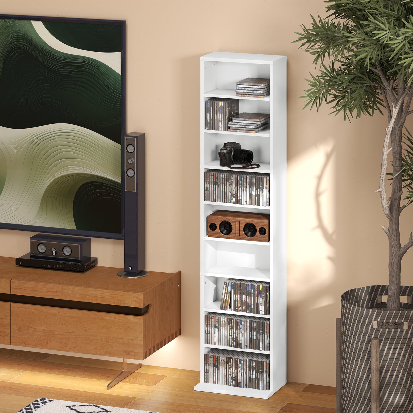 HOMCOM 260 CD/120 DVD Storage Unit - White