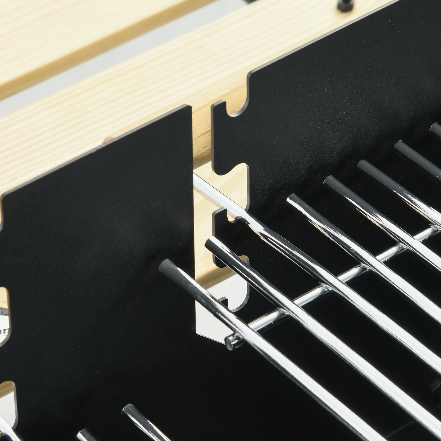 Outsunny Charcoal BBQ Grill, Trolley with Double Adjustable Grill, Side Table, Storage Shelf, Wheels for Outdoor Cooking, Black