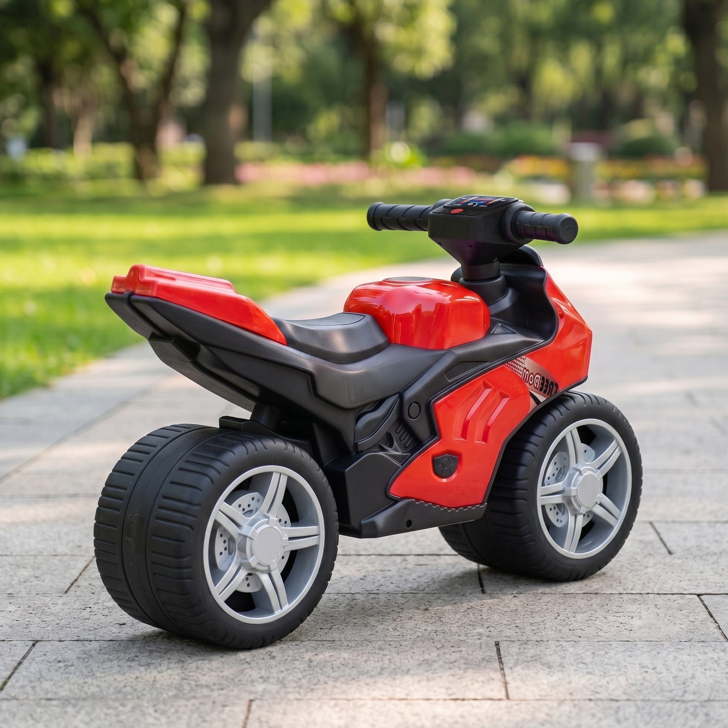 AIYAPLAY Balance Bike with Music Extra-Wide Wheels Toddler Bike for Boys Girls Red