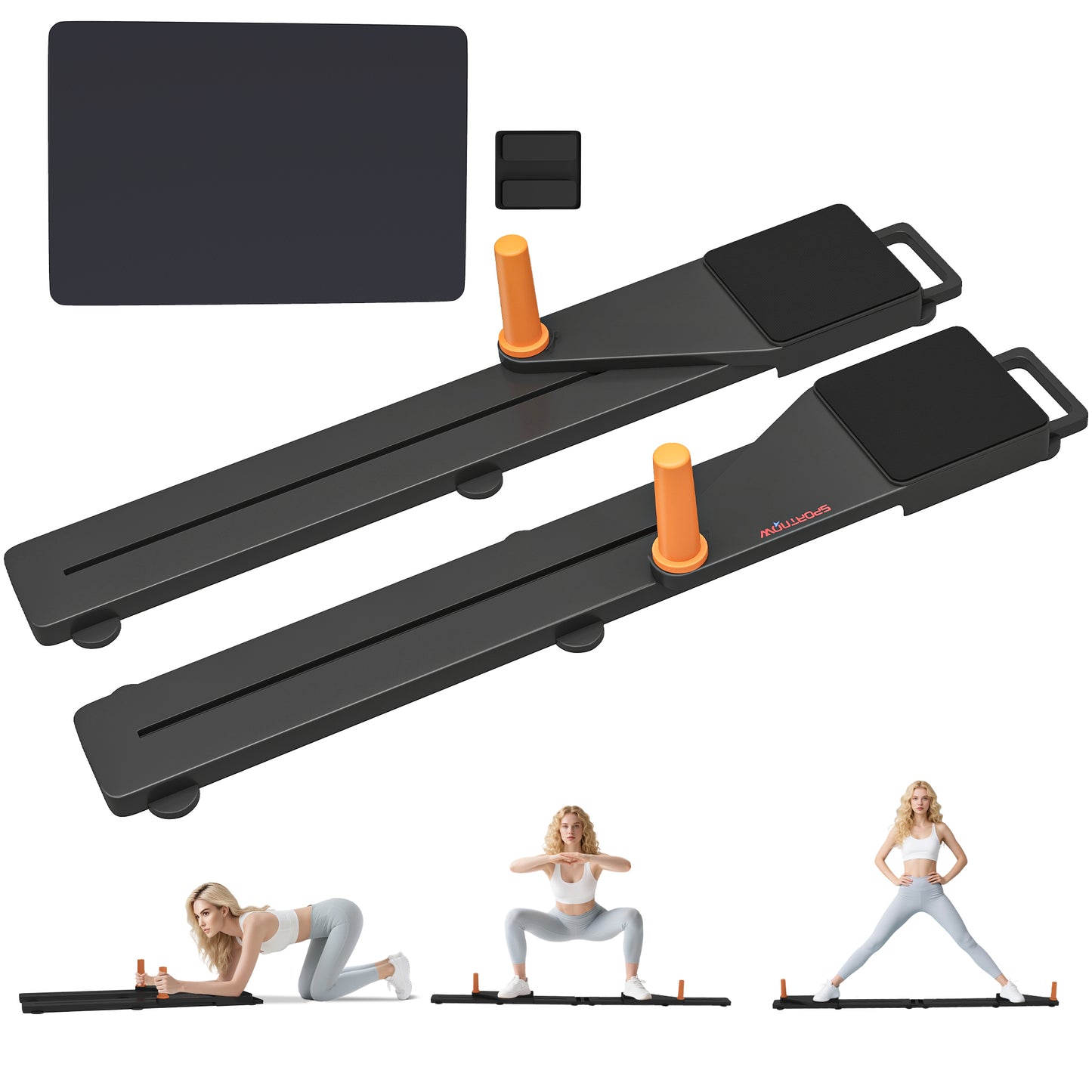 SPORTNOW Push Up Board Set of 2, Multifunctional Workout Equipment with Dual Glide Rails for Home Gym Set of 2