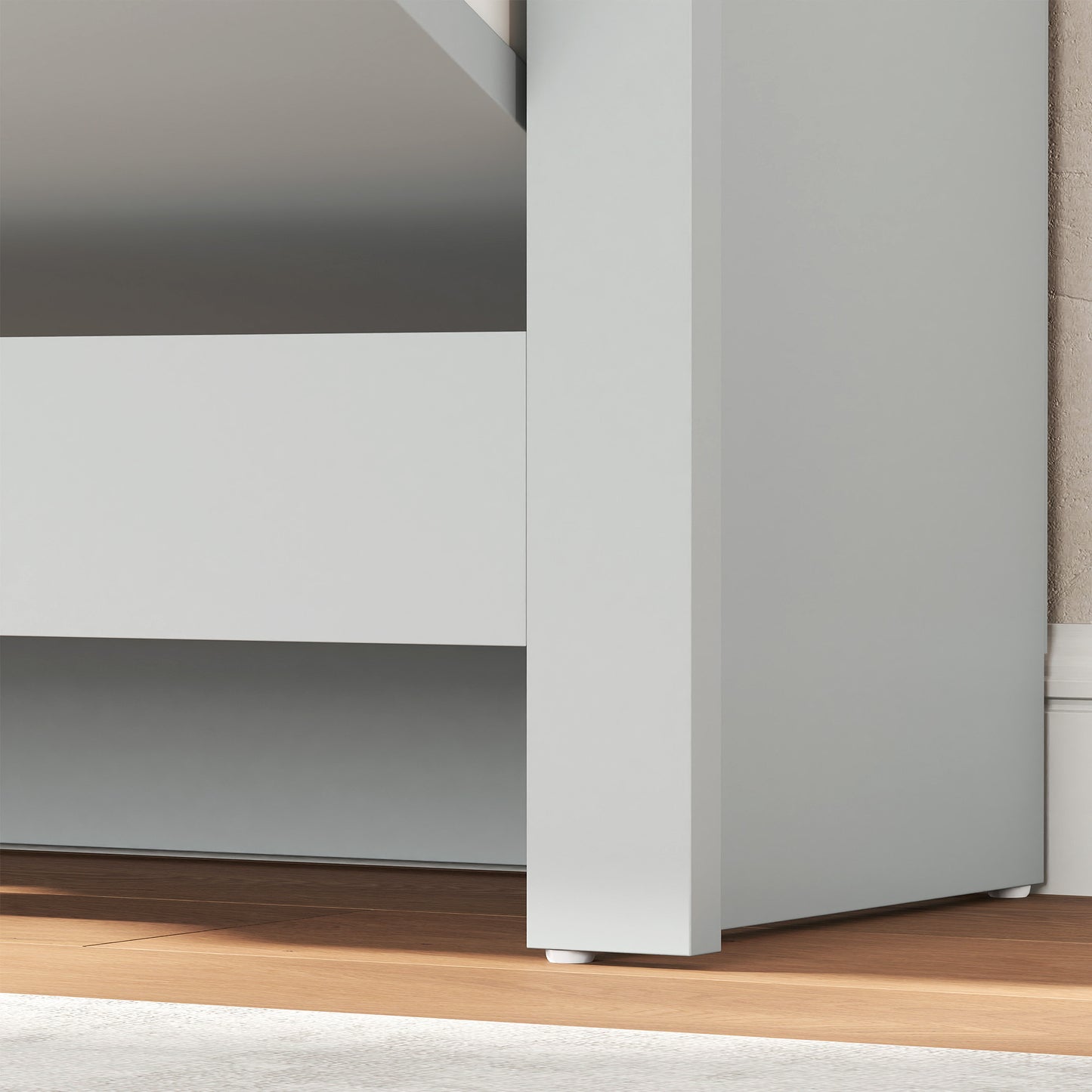 HOMCOM Slim Shoe Cabinet, Narrow Shoe Cupboard with 2 Flip Drawers, Adjustable Shelves for 12 Pairs of Shoes, Light Grey