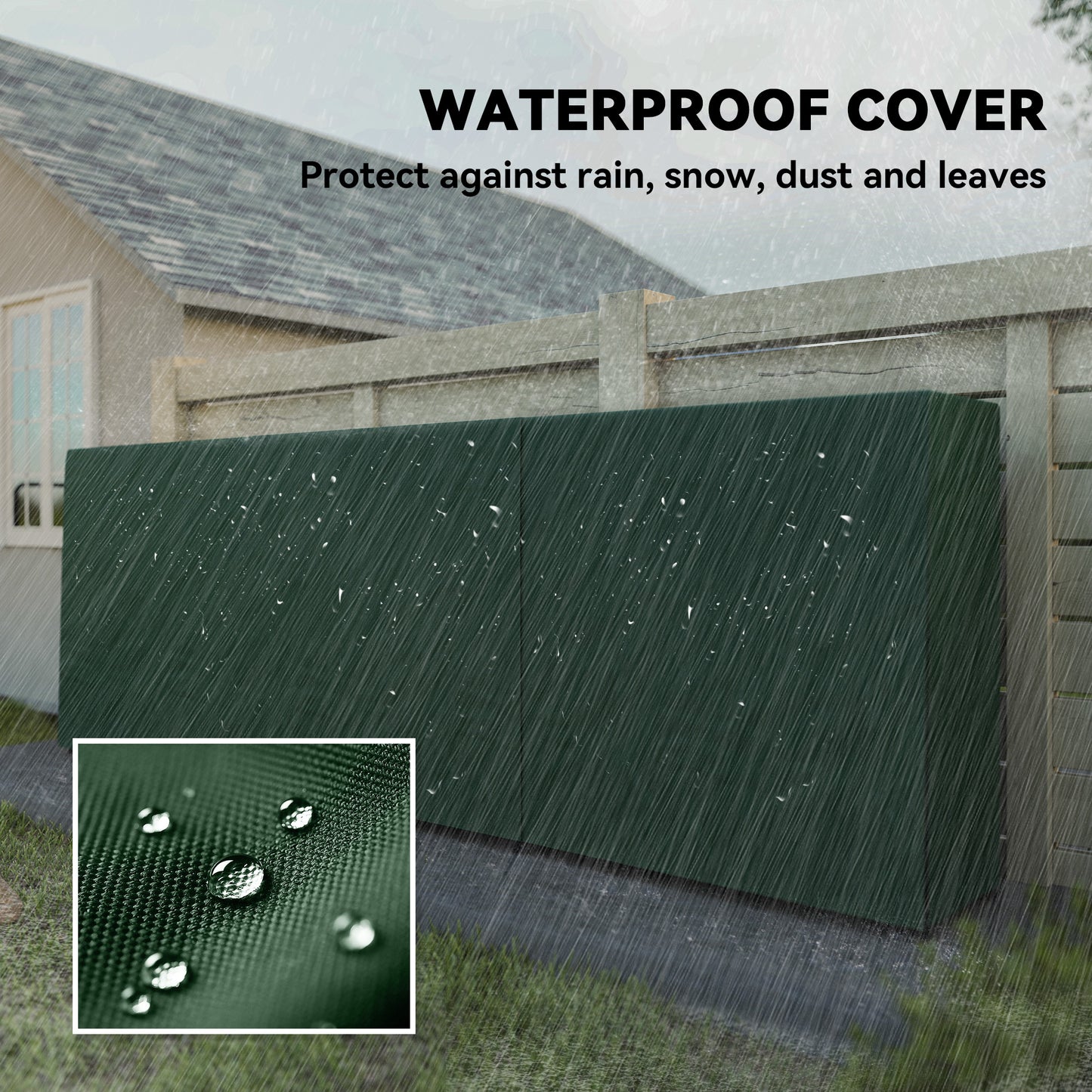 Outsunny Firewood Rack with Waterproof Cover, Heavy Duty Metal Log Store for Fireplace, 300x36x99 cm, Dark Green