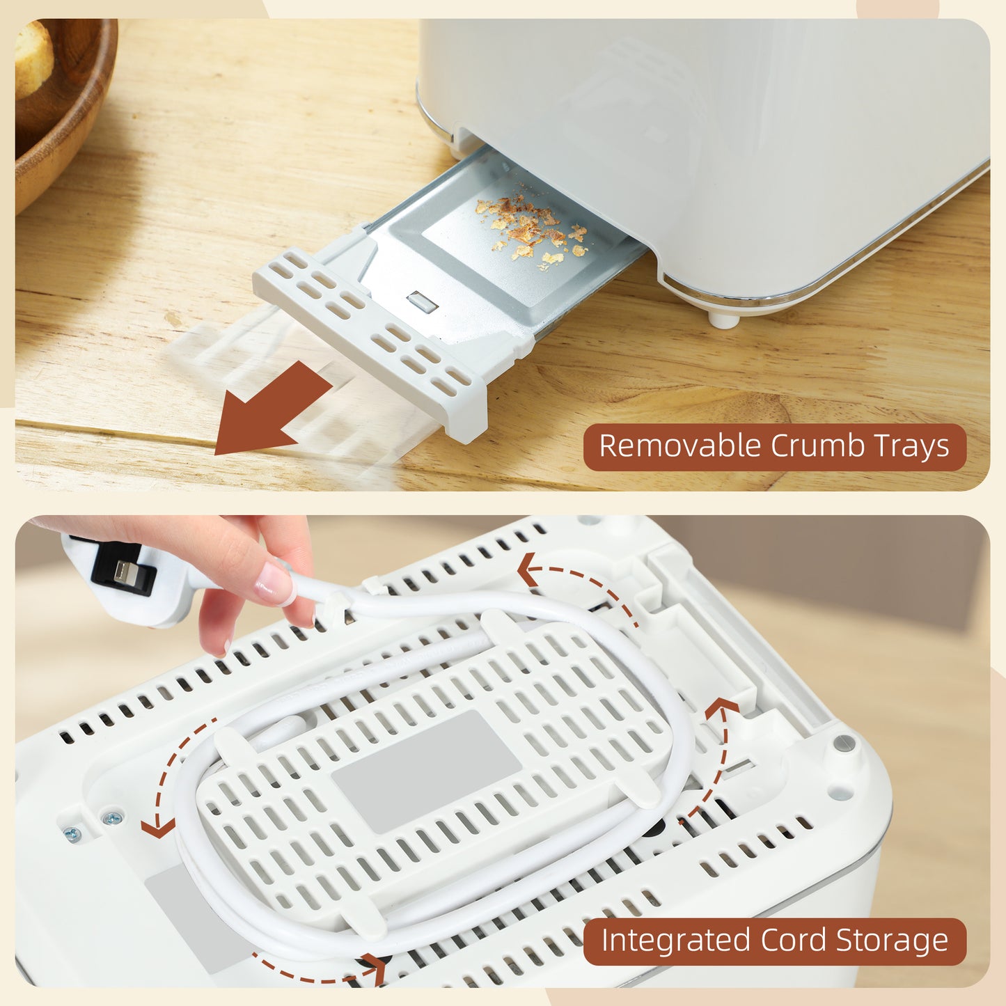 HOMCOM Kettle and Toaster Set, 1.5L 3000W Fast Boil Kettle with Insulation & 2 Slice Toaster