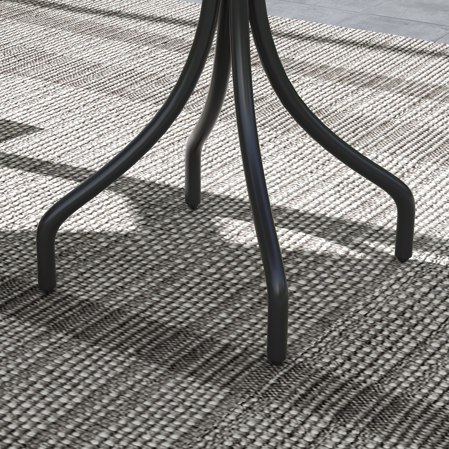 Outsunny Ø66cm Galvanised Steel Garden Table - Brown