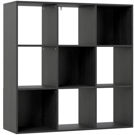 HOMCOM Nine-Cube Storage Shelf - Black