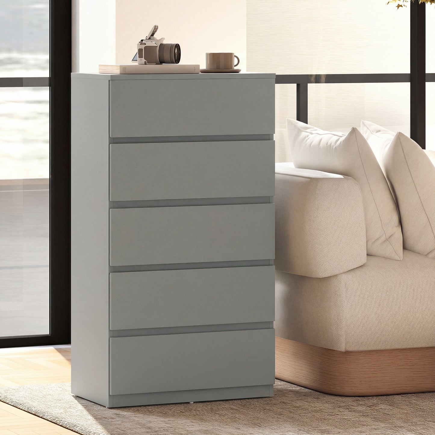 HOMCOM Chest of Drawers, 5-Drawer Storage Cabinets, Modern Dresser, Storage Drawer for Bedroom