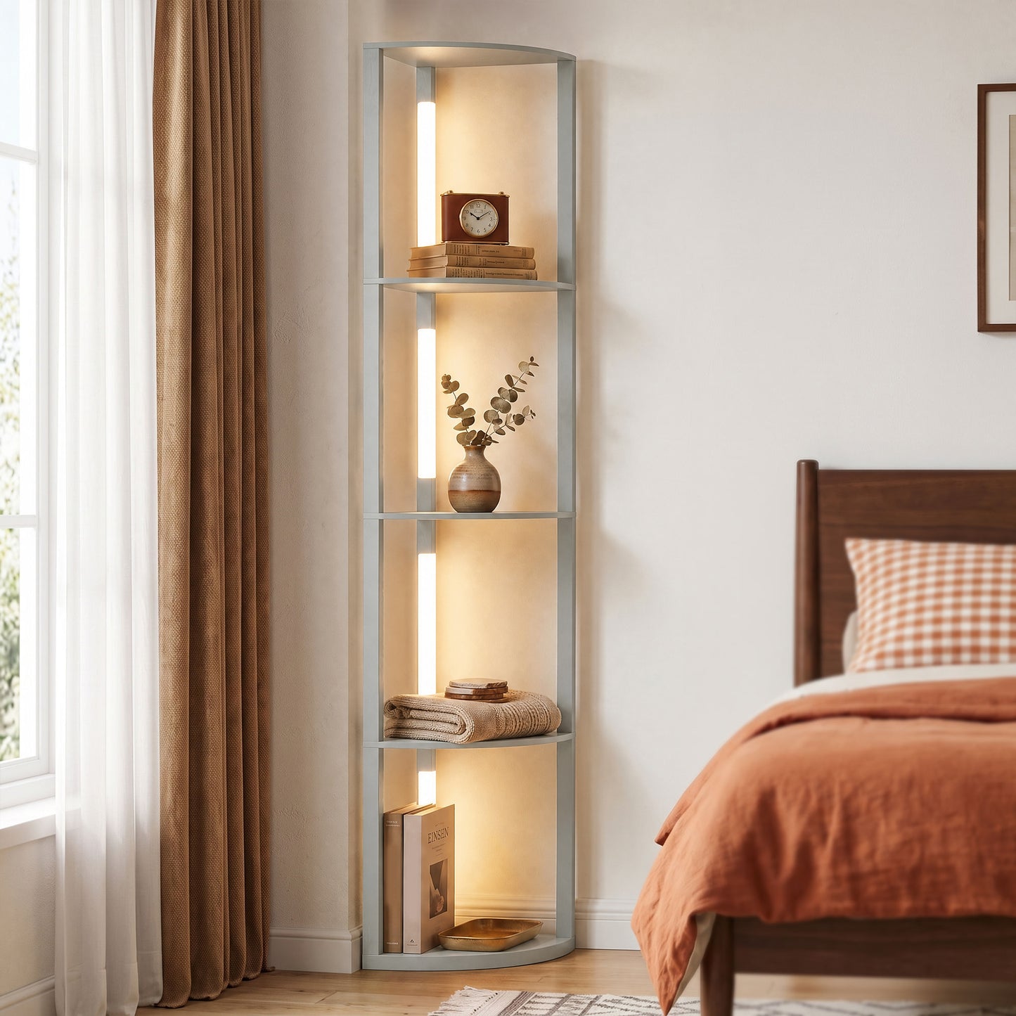 HOMCOM 4-Tier Corner Floor Lamp