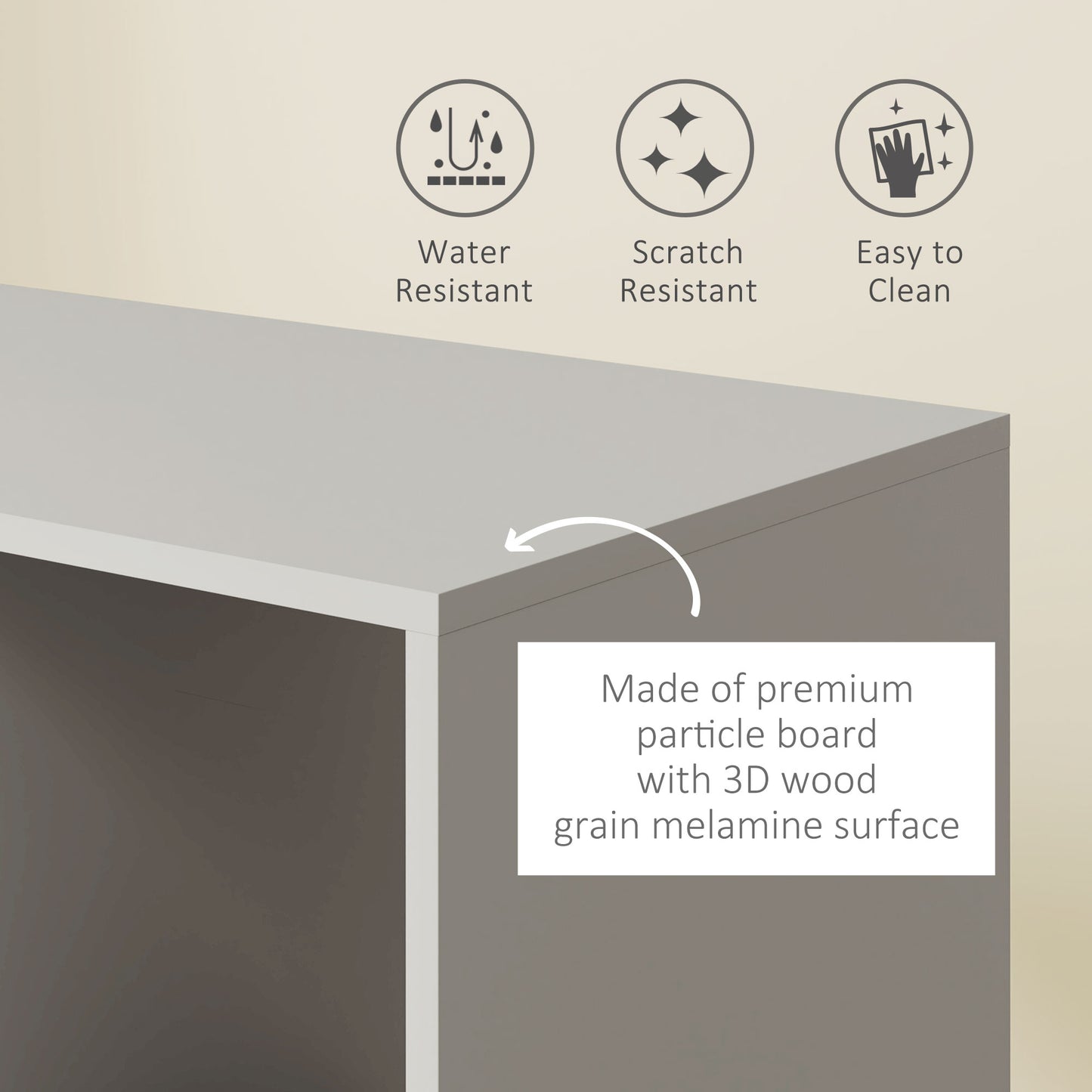 HOMCOM Open Wardrobe on Wheels with Clothes Rail, Bedroom Clothes Storage with Hanging Rod
