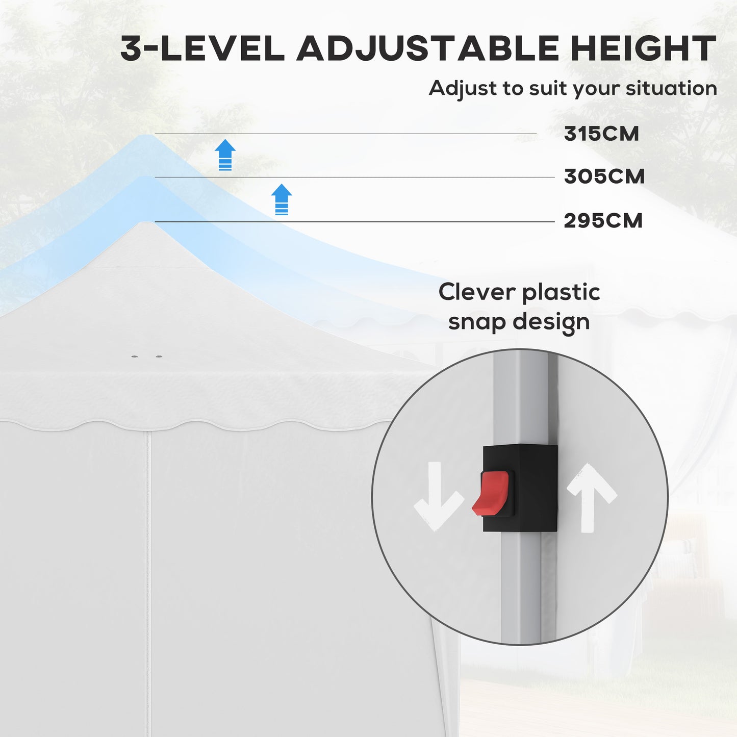 Outsunny 3x6m Pop Up Gazebo, Height Adjustable Party Tent with Carry Bag & Sand Bags, White