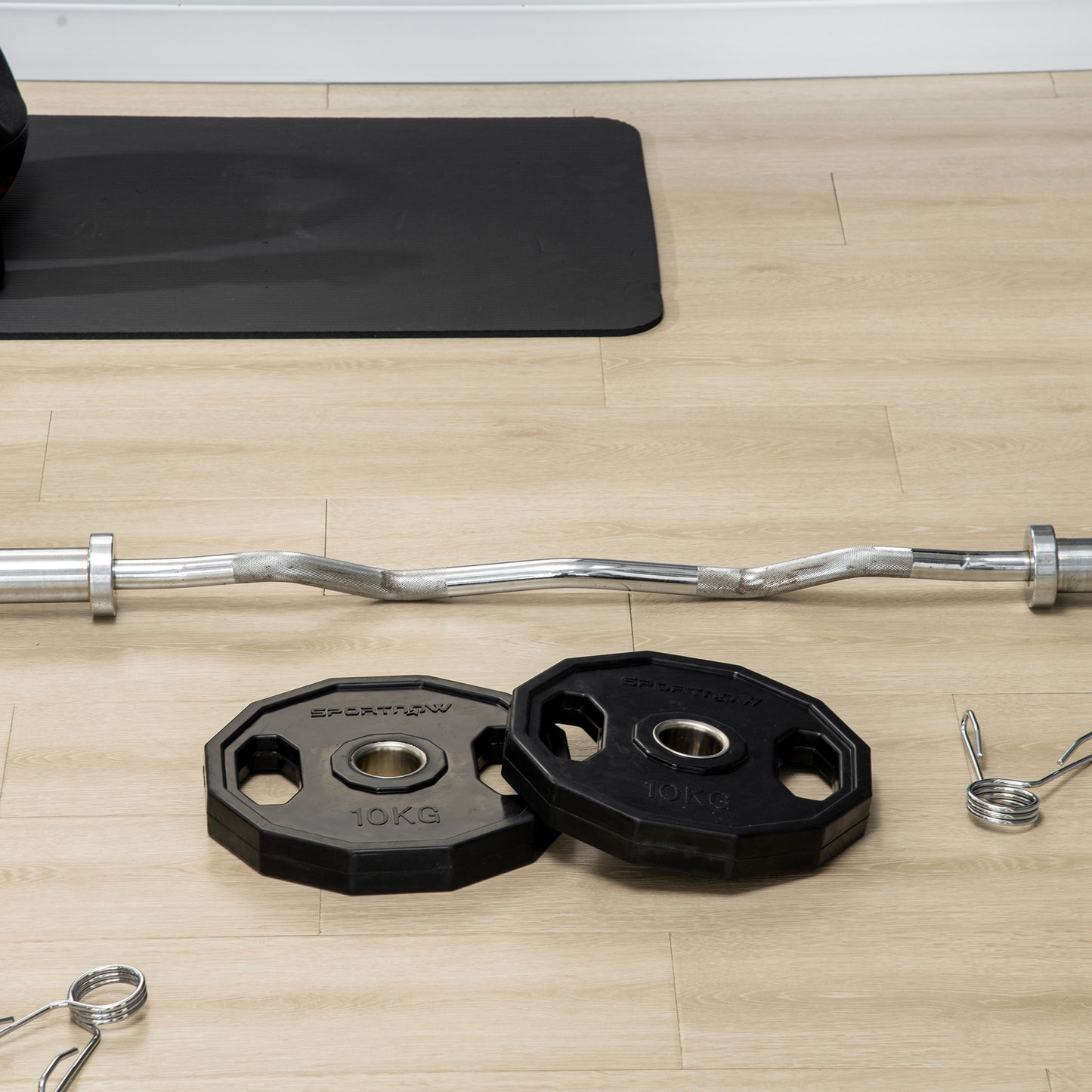 SPORTNOW Olympic Weight Plates Set, Metal & Rubber Bumper Discs, 2"/5cm Holes, Home Gym Lifting Training, 2 x 10kg, Black