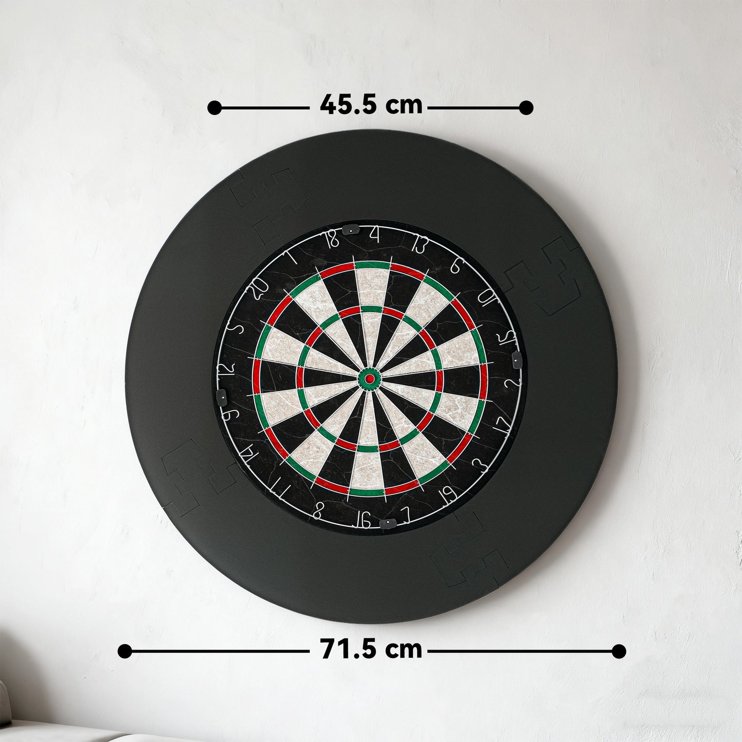 SPORTNOW Professional Bristle Dartboard Set with EVA Surround Ring, 6 Steel Tip Darts, Black