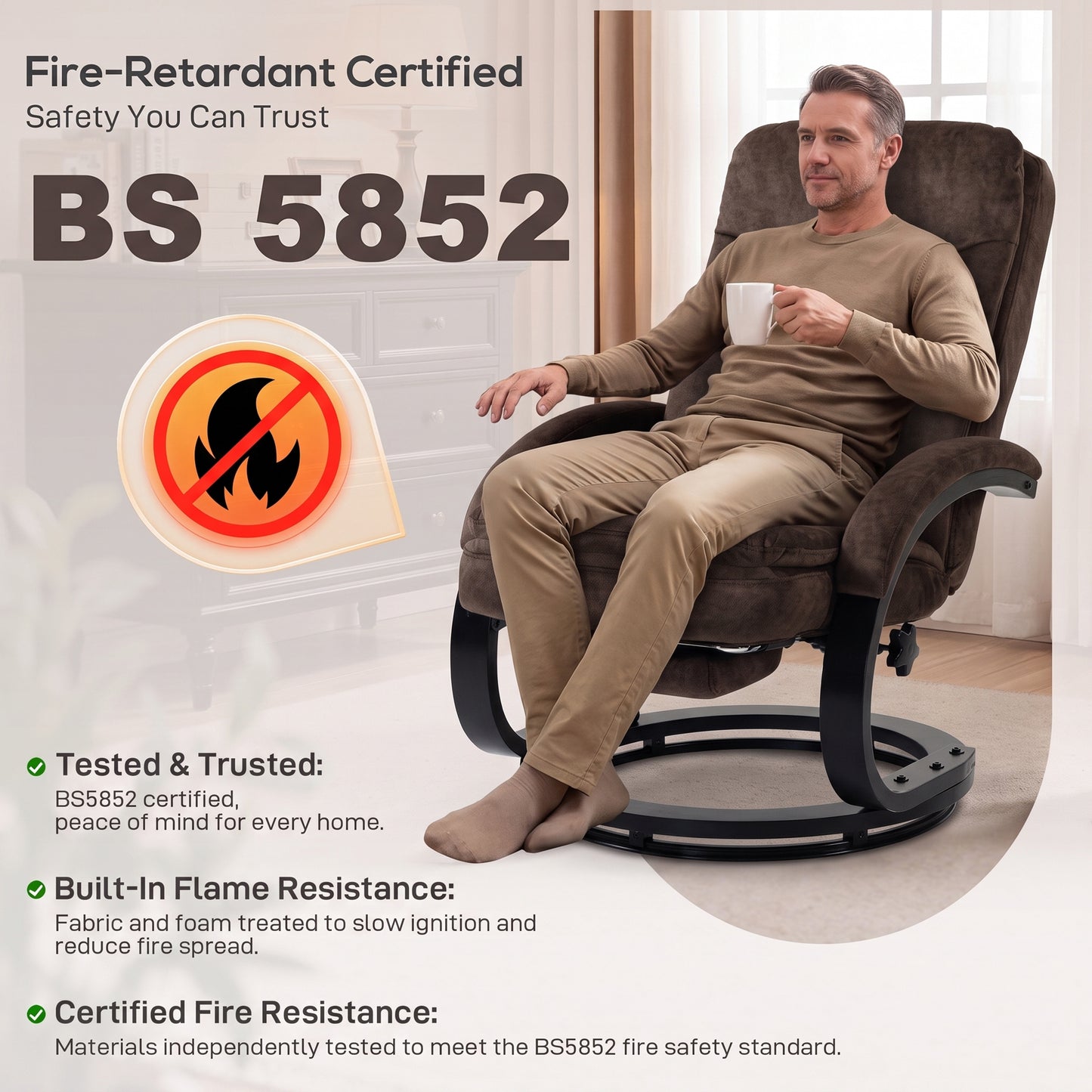 HOMCOM Swivel Recliner Chair, Velvet Recliner Armchair with Retractable Footrest, Dual-Layer Cushion, High Back, Dark Brown