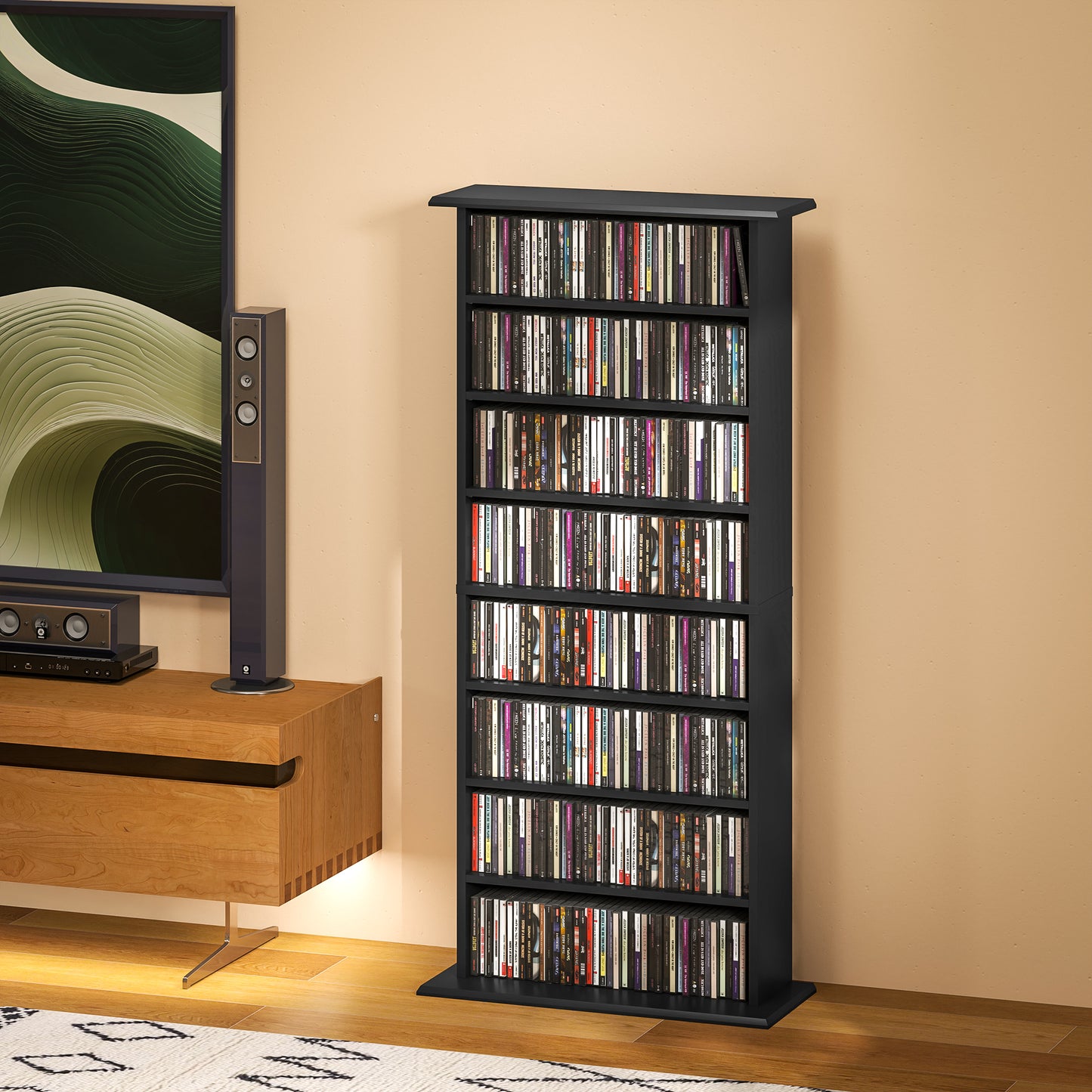 HOMCOM 360 CD/185 DVD/185 Blu-ray Storage Unit - Black