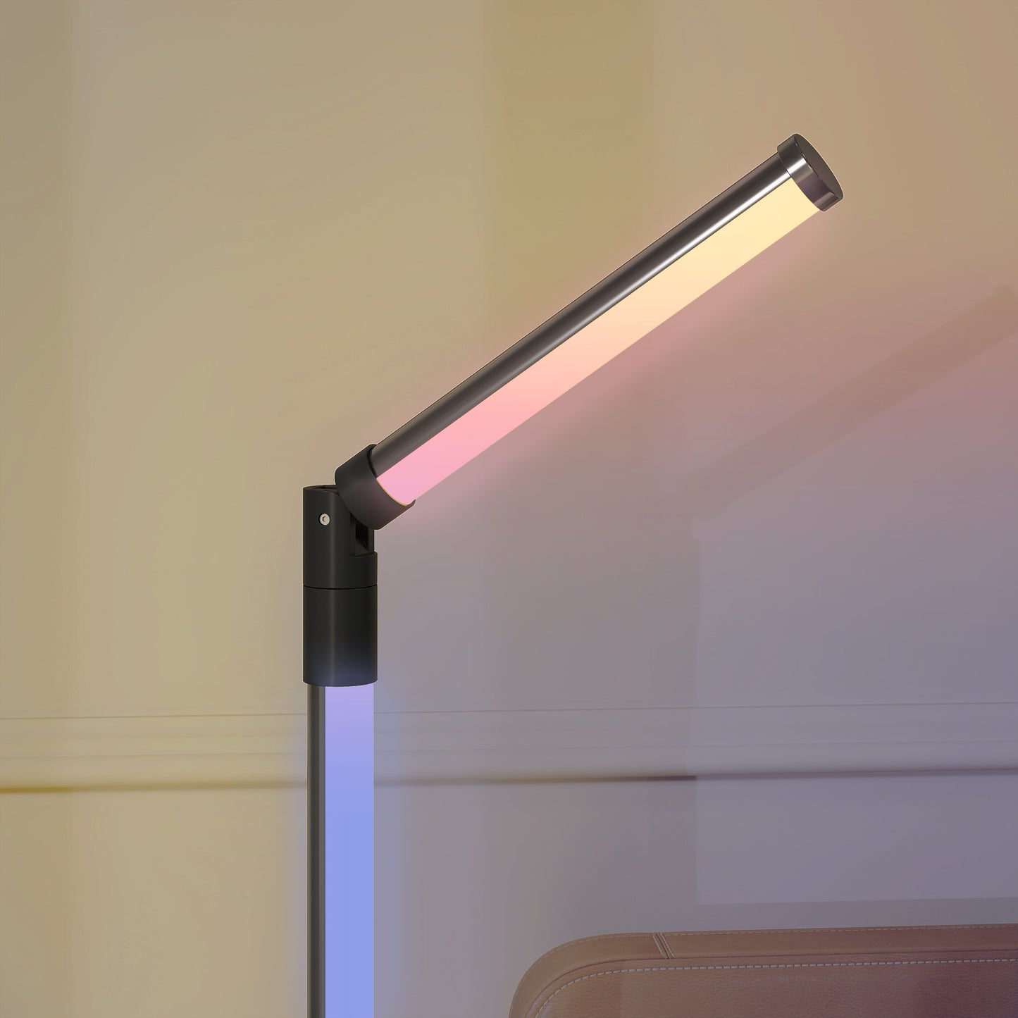 HOMCOM LED Floor Lamp, 360° RGB Detachable Corner Floor Lamp with App & Remote Control, Dark Grey