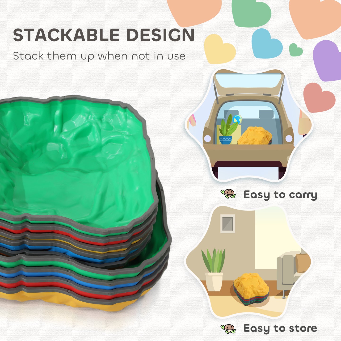 AIYAPLAY Balance Stepping Stones for Kids with Non-slip Bottom, Indoor Outdoor Obstacle Course for Ages 3-8 Years, 9 Multicoloured