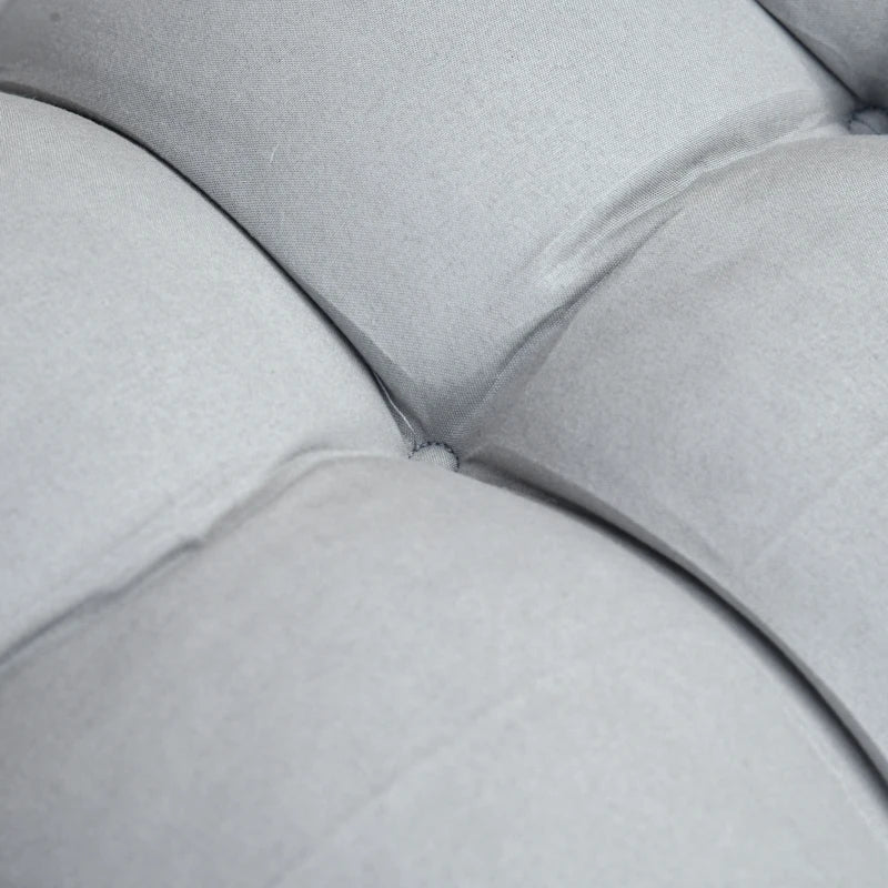 Outsunny 2 Piece Reclining Zero Gravity Chair Metal Frame Folding Garden Sun Lounger with Cushion Headrest Light Grey