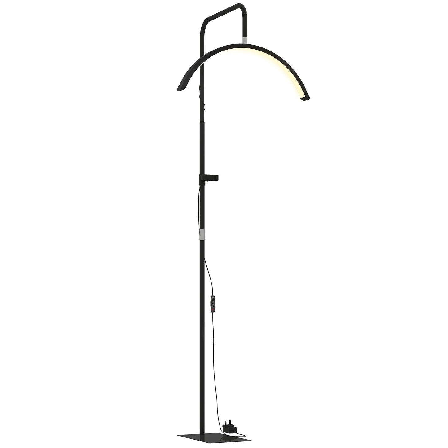 HOMCOM Half Moon Lash Light, Rotatable Dimmable Lamp Black