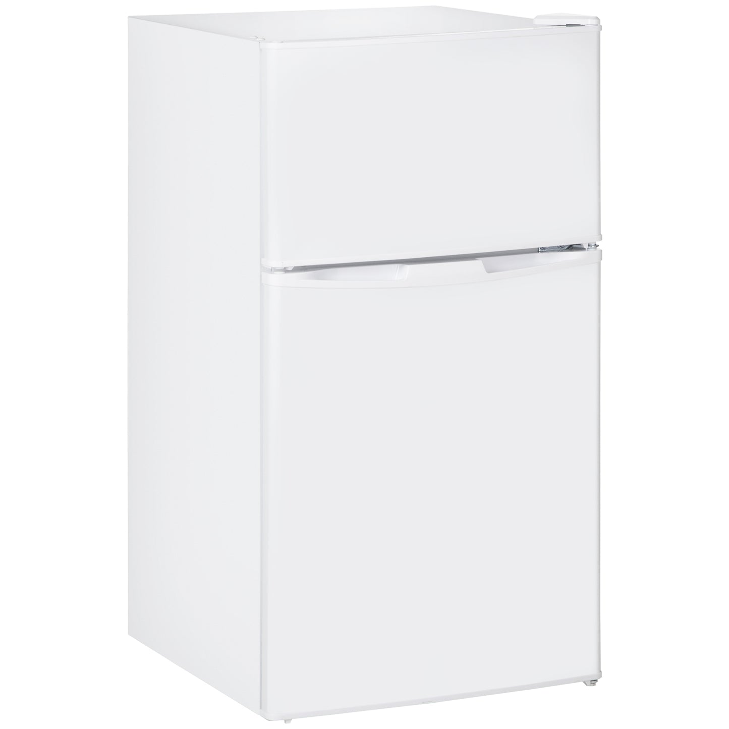 HOMCOM 88L Under Counter Fridge Freezer, 2 Door Small Refrigerator with 5-Setting Thermostat, 3 Star Freezer Rating, White