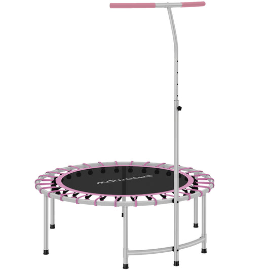 SPORTNOW 40" Fitness Trampoline, Mini Rebounder for Adults with 5-Level Adjustable Handle, Indoor Exercise, Max Load 100KG, Purple