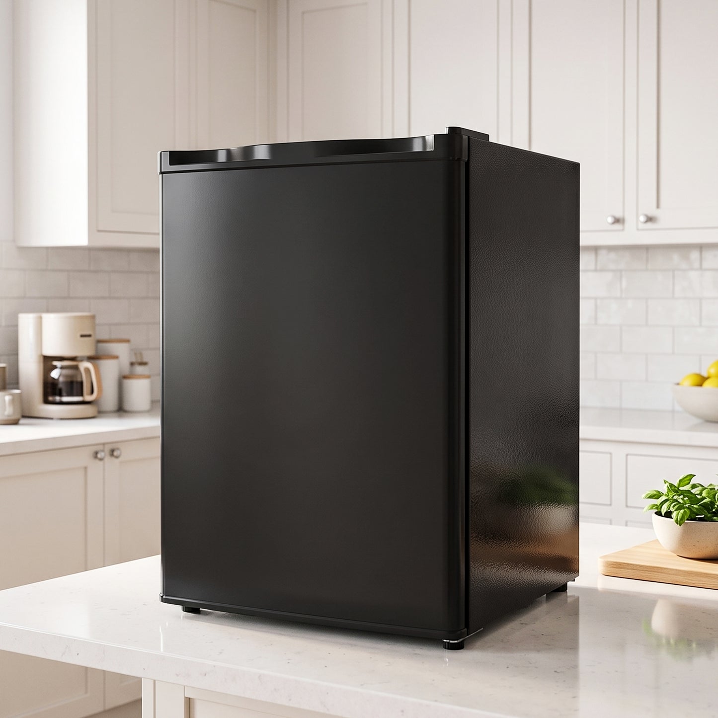 HOMCOM 73 L Mini Fridge with Chiller Box, Single Door Compact Refrigerator, Adjustable Thermostat, Reversible Door, Black