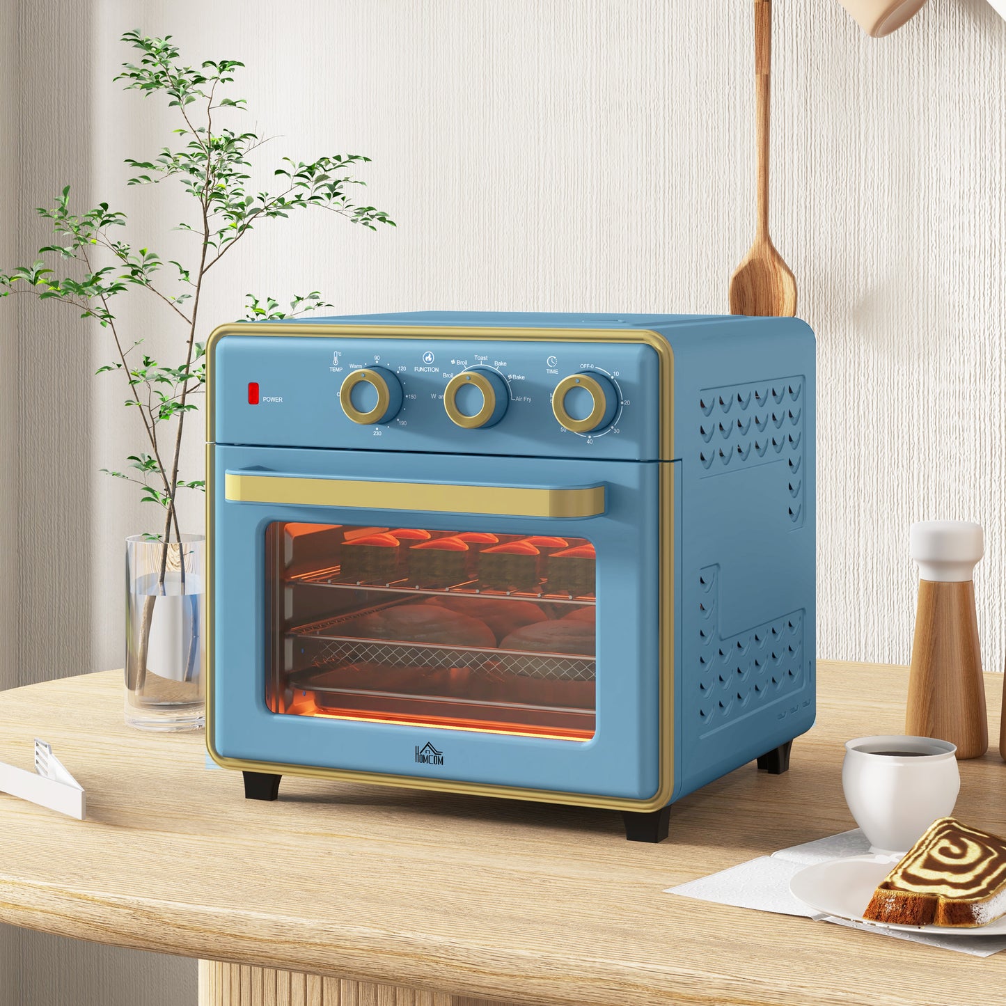 HOMCOM 20L 90-230°C Mini Electric Oven - Blue