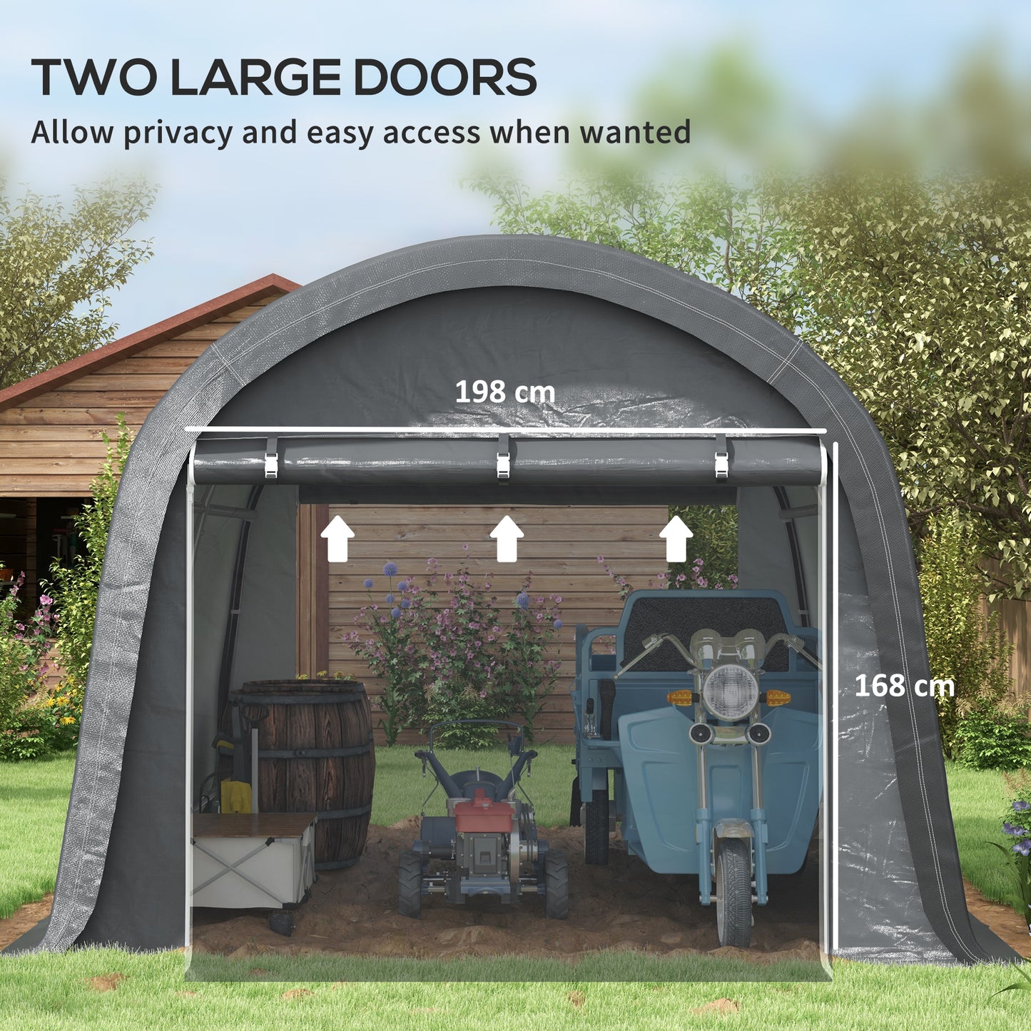 Outsunny Heavy-Duty Portable Storage Tent Grey 3x3m
