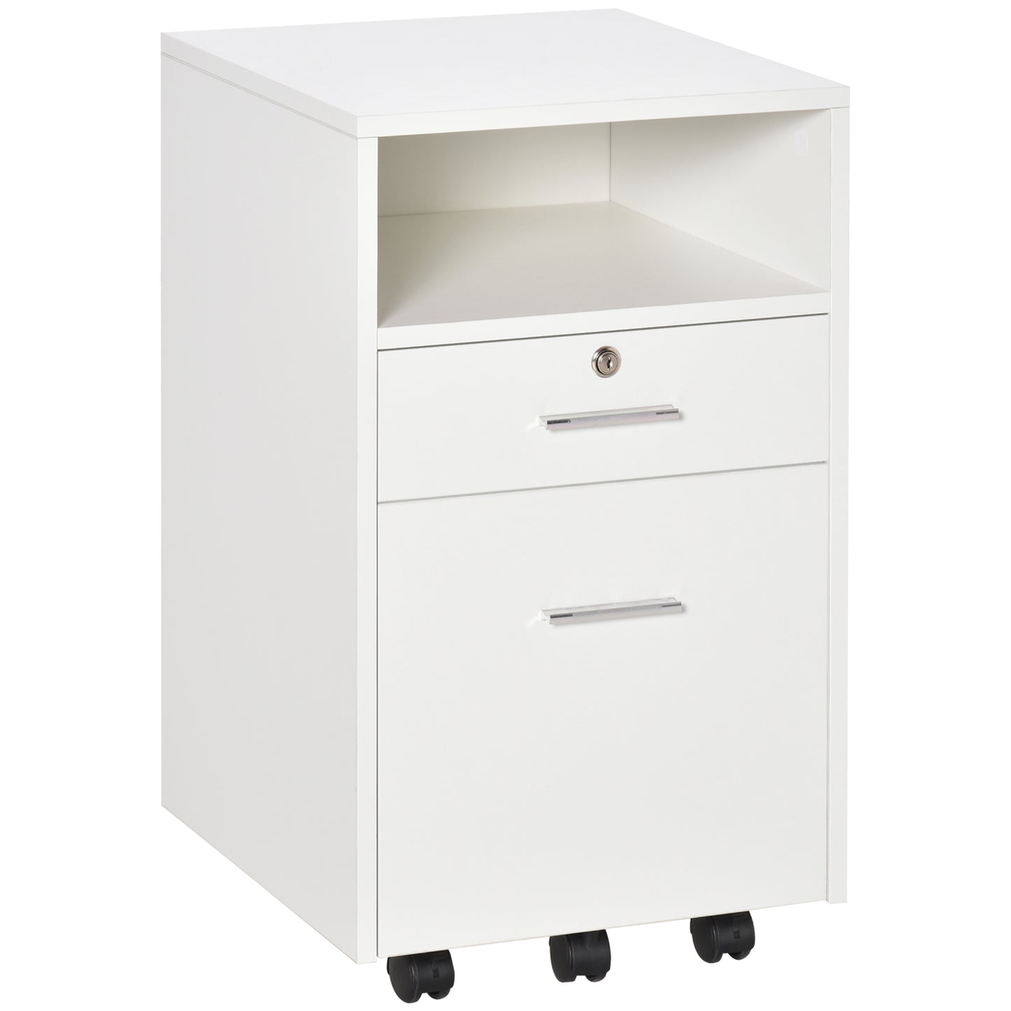 Vinsetto Mobile File Cabinet Home Filing Furniture w/ Lock, Adjustable Partition