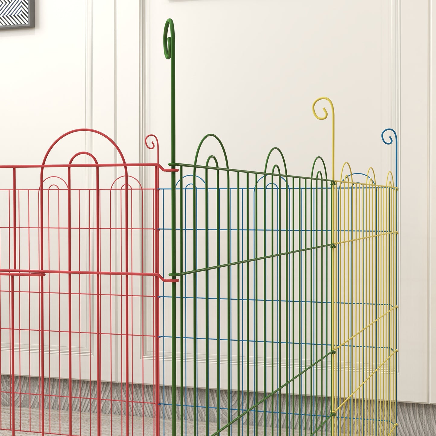 PawHut Pet Playpen Crate, with Eight Panels, Door, for Indoors and Outdoors, 60H x Ø156cm