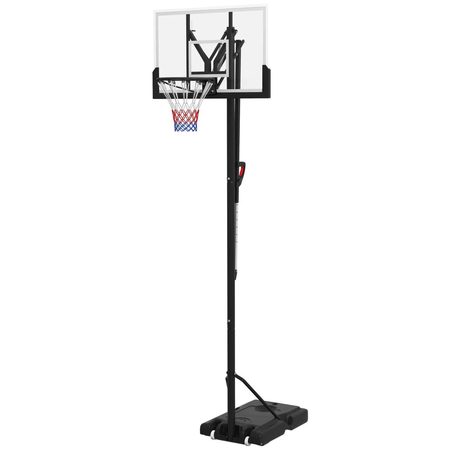 SPORTNOW 6 Level Height Adjustable Freestanding Basketball Hoop and Stand with Wheels, 2.35M-3.05M