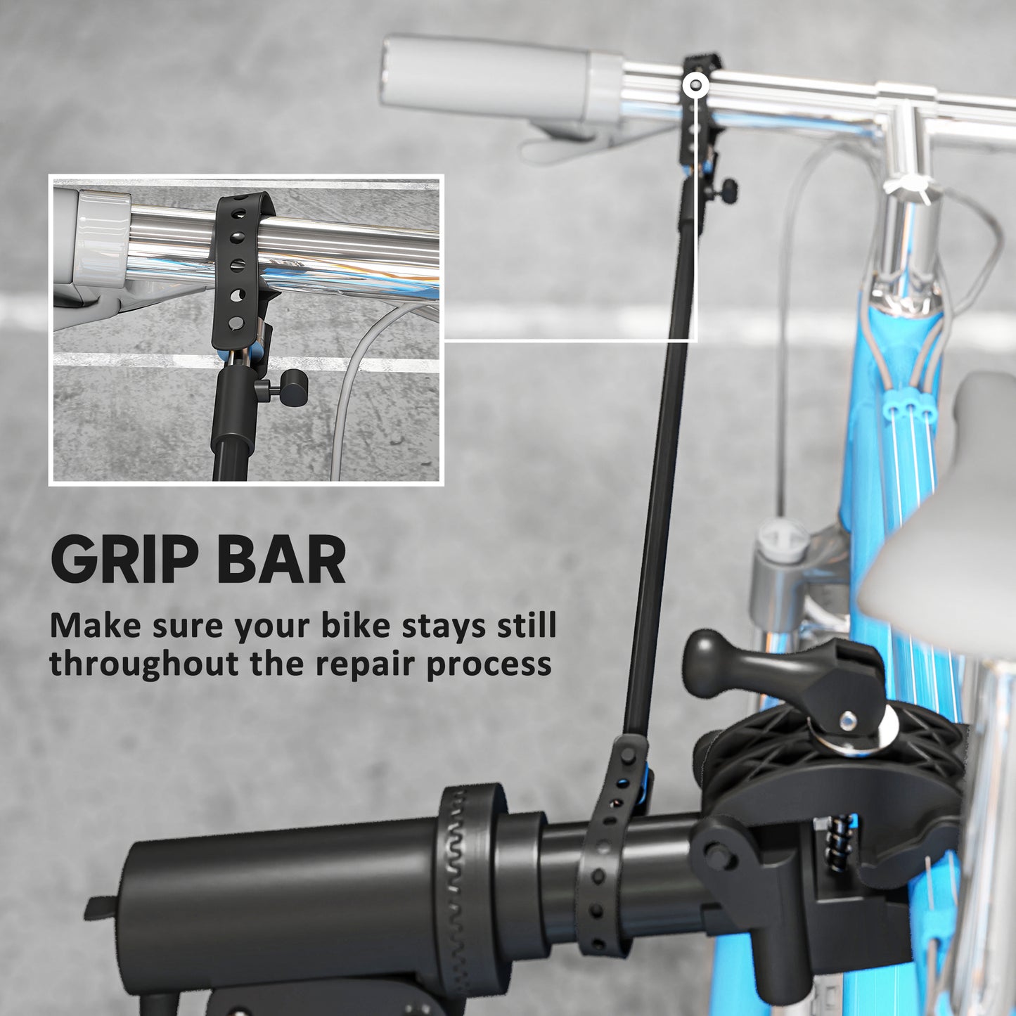 HOMCOM Bike Repair Stand, Heavy Duty, 40kg Max Load, Adjustable Height, Foldable & 360° Rotatable