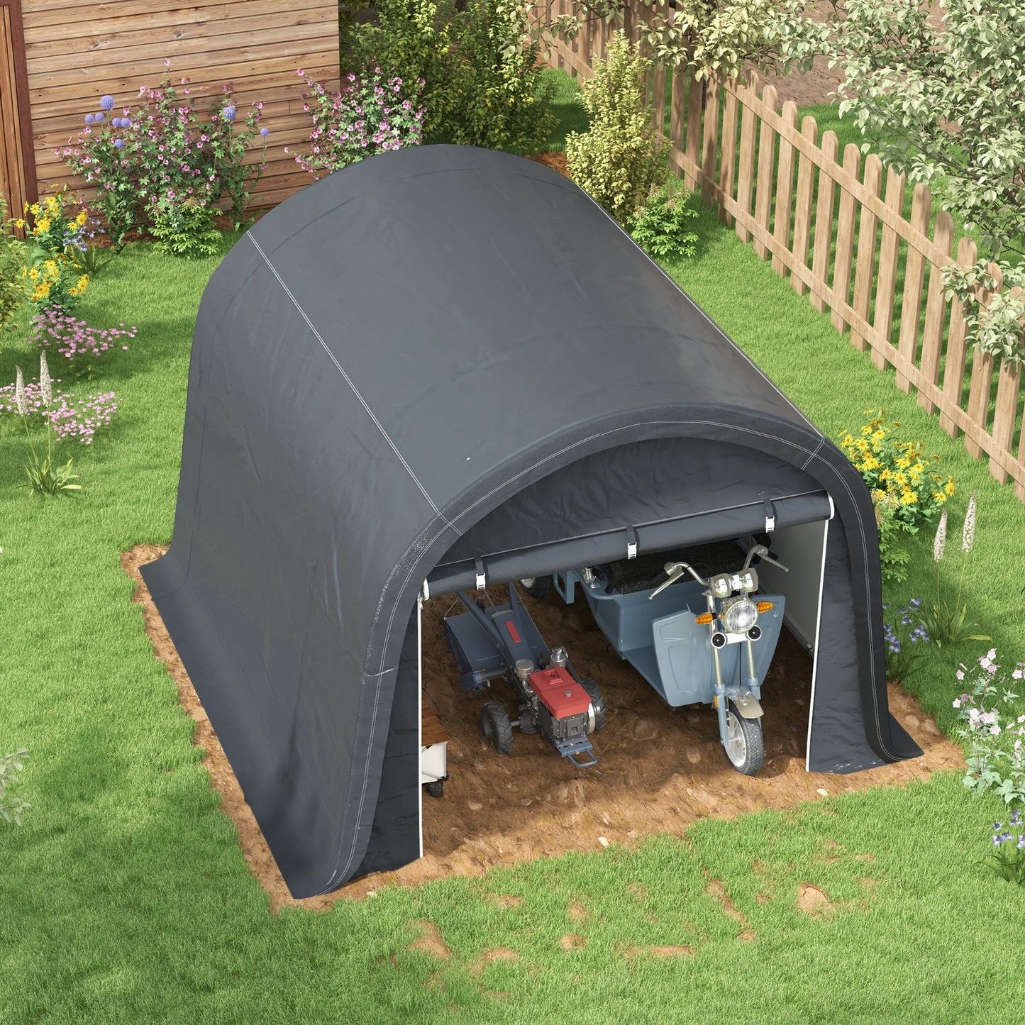 Outsunny Heavy-Duty Portable Storage Tent Grey 3x3m